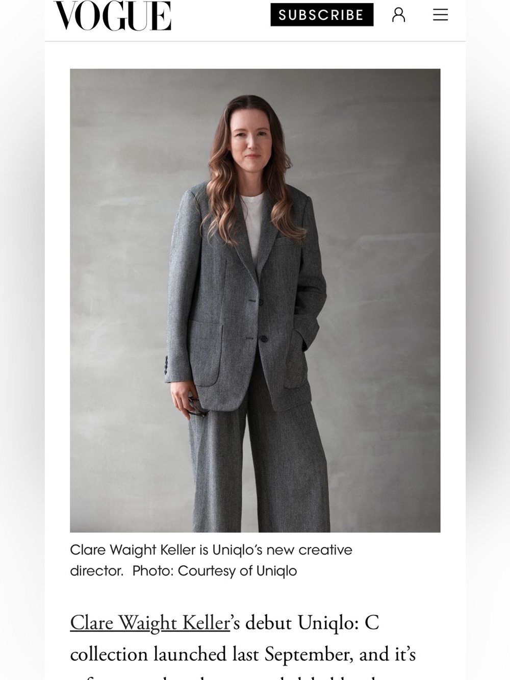 Final Price-No Offers!Uniqlo:C Women’s Wide Leg Herringbone Wool Pants Size 25
